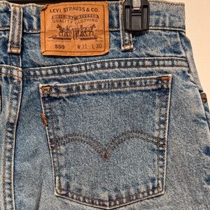 VTG Levi’s 550 Men Jeans 31x30 Light Blue Orange Tab Relaxed Fit Made in Canada